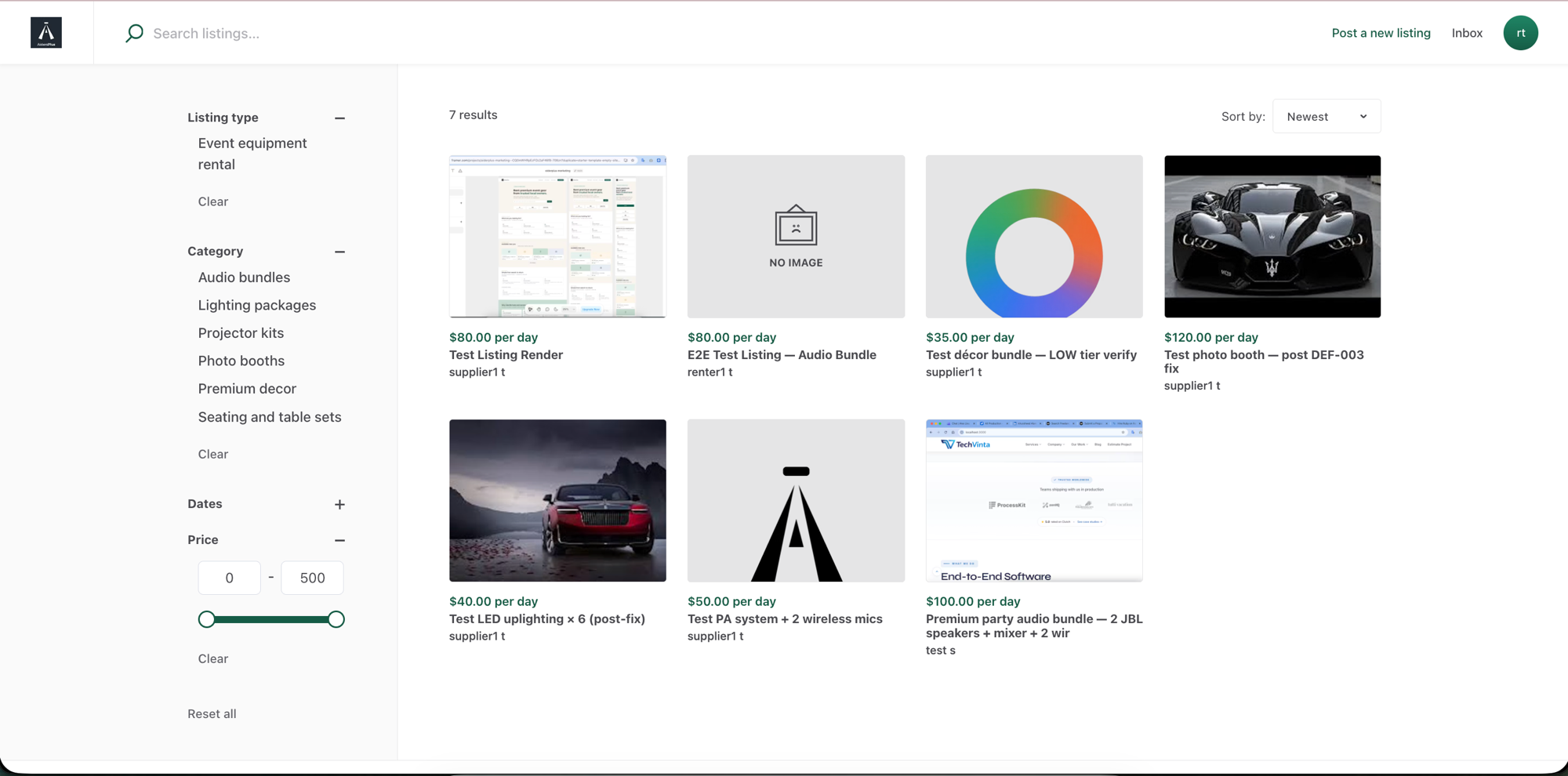 AidersPlus — Premium Peer-to-Peer Event Equipment Rental Marketplace Screenshot