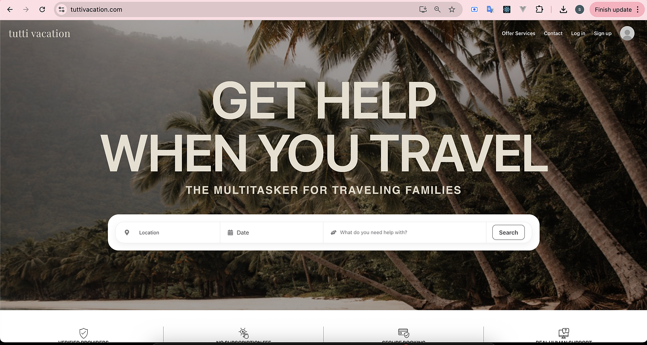 Tutti Vacation — Building a Custom Marketplace for Vacation Services