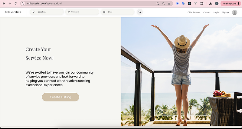 Tutti Vacation — Building a Custom Marketplace for Vacation Services